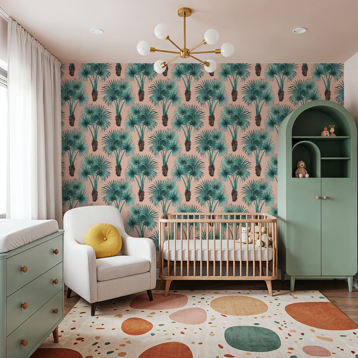 Elephant Ear Tree, Pink Mural Wallpaper - room preview 04