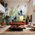 Wild Meadow Blue Mural Wallpaper - room preview 04