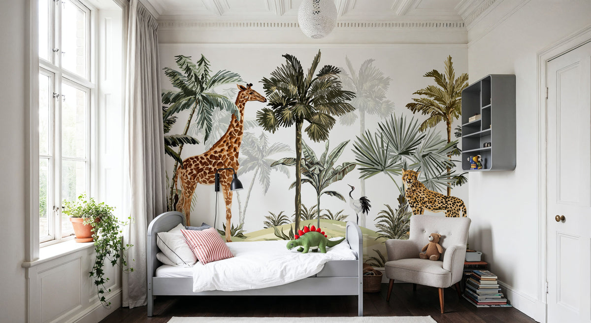 The Giraffes Paradise Mural Wallpaper - room preview 04
