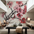 Ink Cherry Blossoms Branches Mural Wallpaper - room preview 04