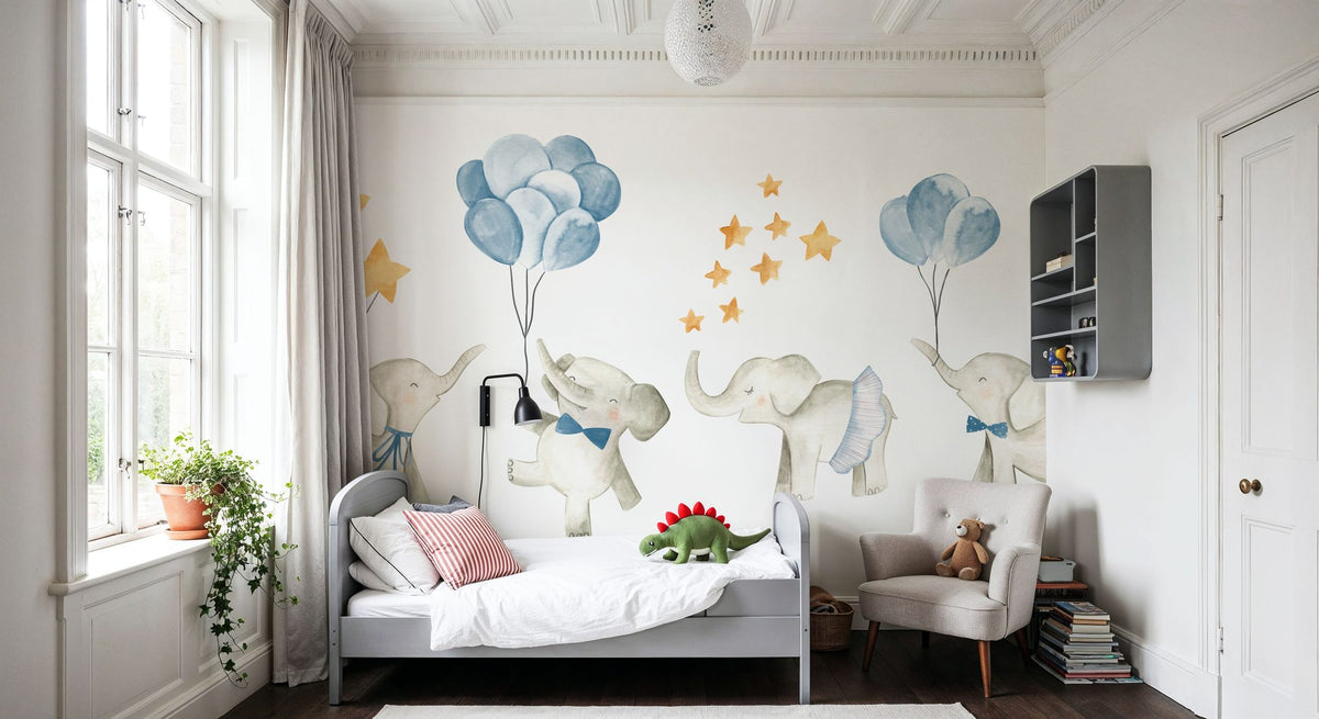 Dwellpaper Cute Elephants Mural Wallpaper image 4