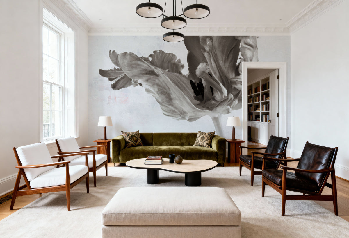 Sepia Tulip III Mural Wallpaper - room preview 04