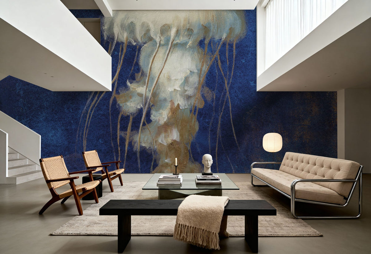 Treasures From the Sea Indigo II Mural Wallpaper - room preview 04