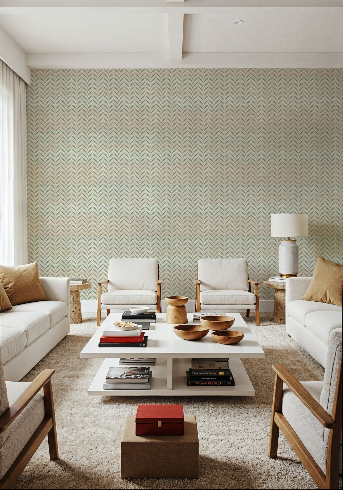 Harvest Arrows White Mural Wallpaper - room preview 04