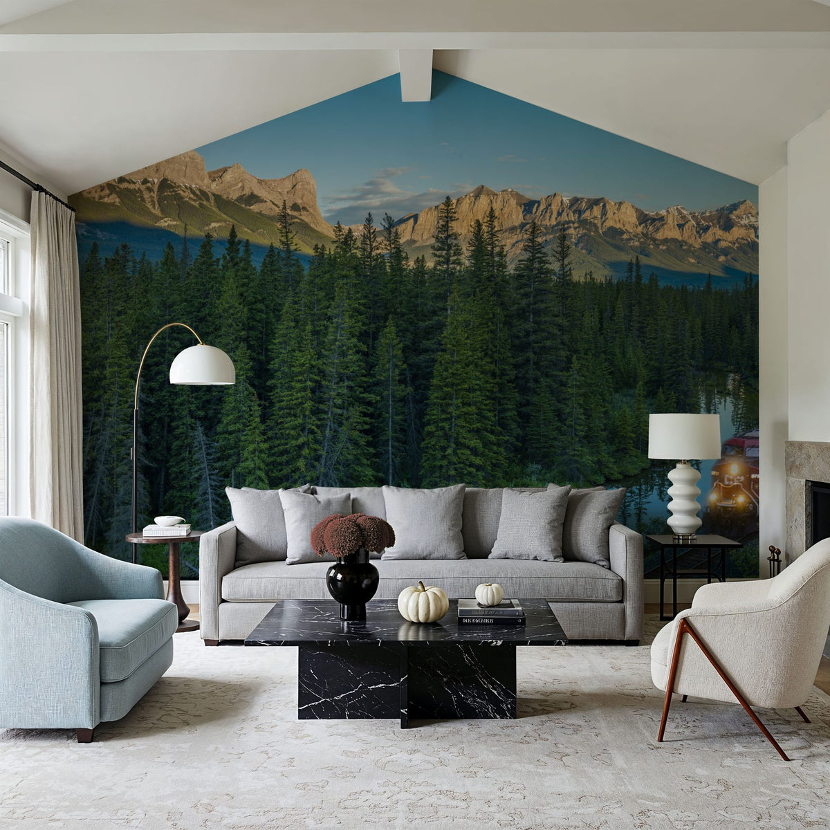 Rocky Mountain Train Mural Wallpaper - room preview 04