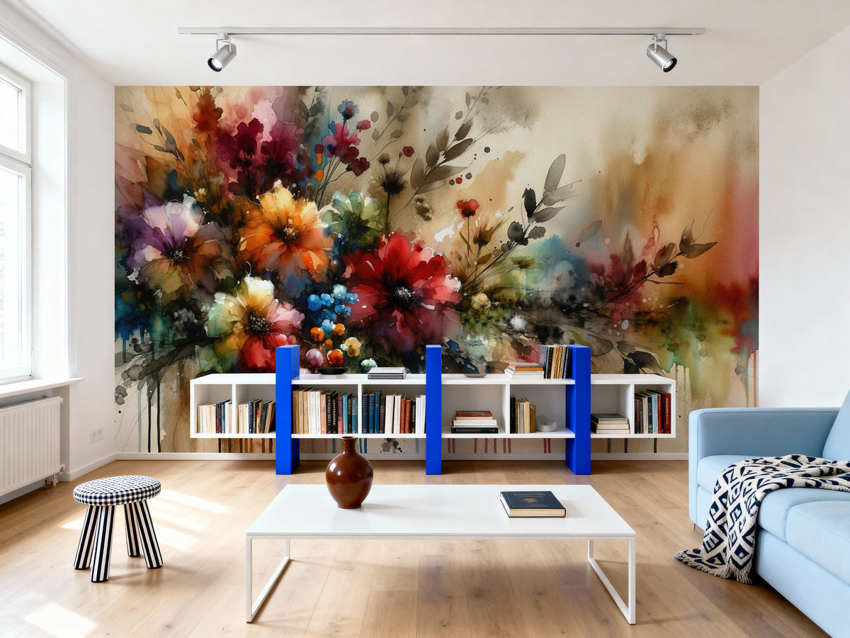 Ethereal Floral Symphony Mural Wallpaper - room preview 04