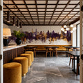Hyderabad Skyline Purple & Gold Mural Wallpaper - room preview 04