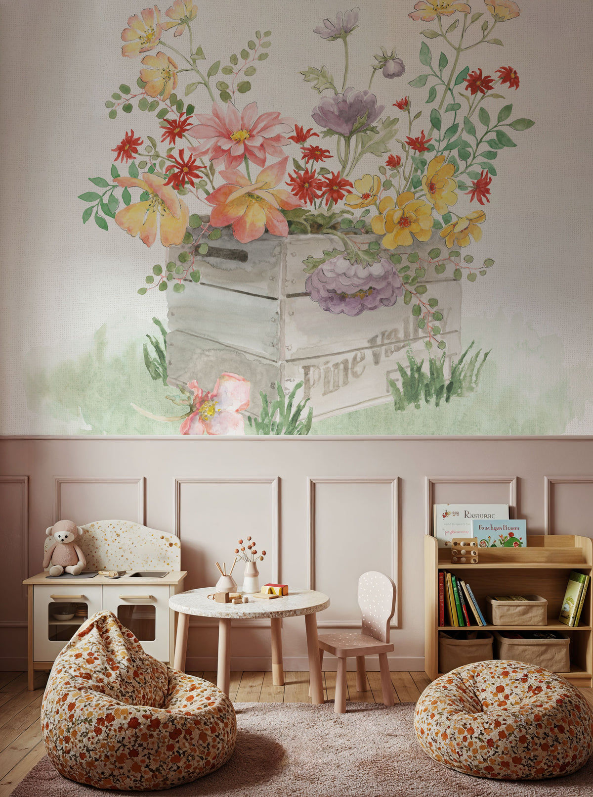 Soft Meadow IX Mural Wallpaper - room preview 04