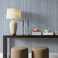 Veneer Lines, Blue Mural Wallpaper - room preview 04