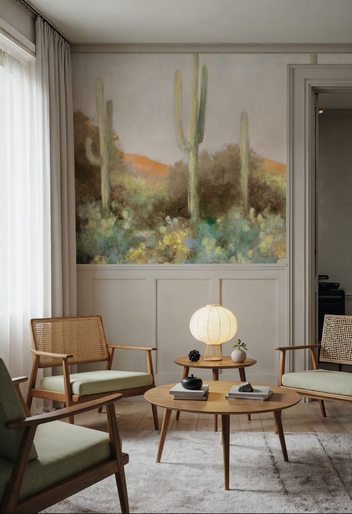 Sunrise Desert III Neutral Mural Wallpaper - room preview 04