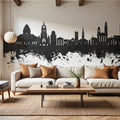 Paisley Skyline Black & White Mural Wallpaper - room preview 04
