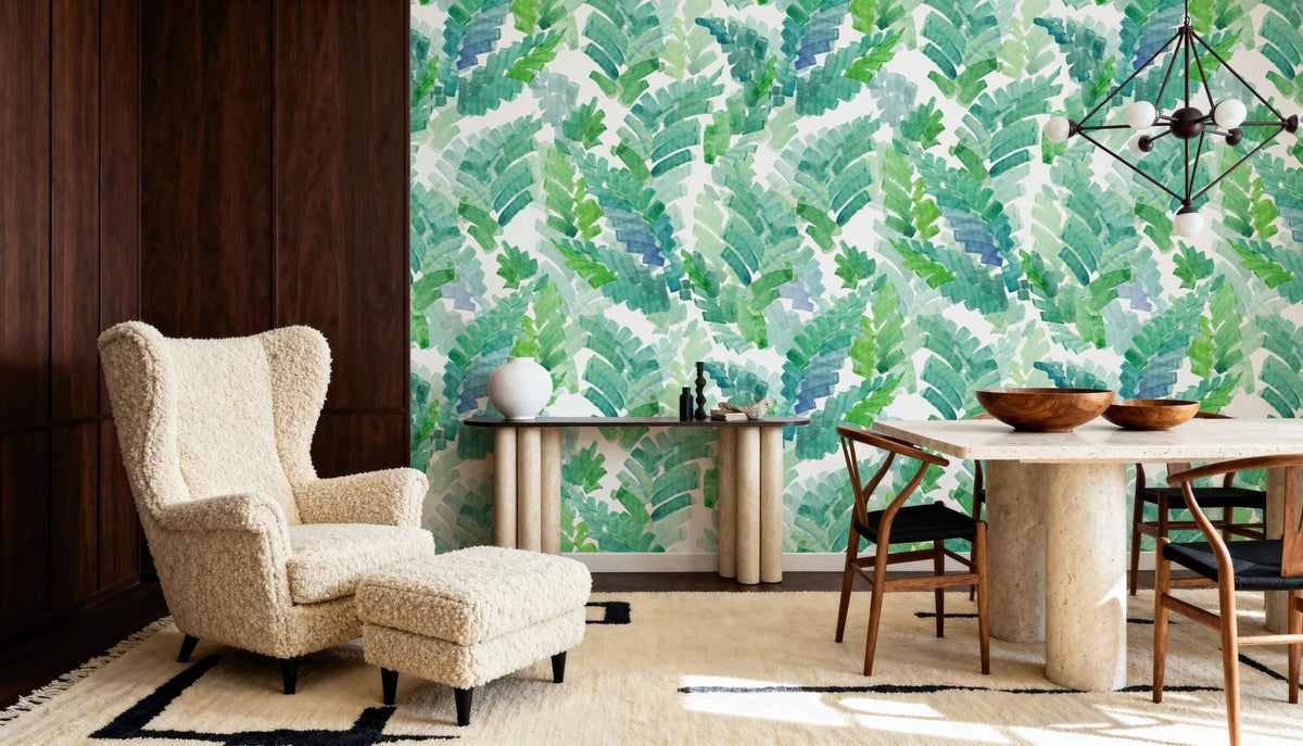Tropical Fern Cascade Mural Wallpaper - room preview 04