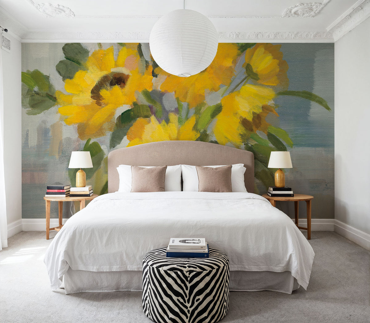 Sunny Floral I Mural Wallpaper - room preview 04