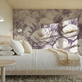 Watercolor Peonies WInter Mural Wallpaper - room preview 04