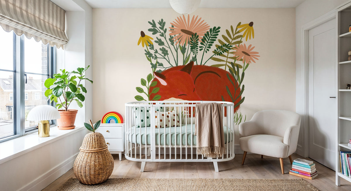 Sleeping Fox Mural Wallpaper - room preview 04