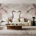 Cranes At Sunset Smoke Mural Wallpaper - room preview 04