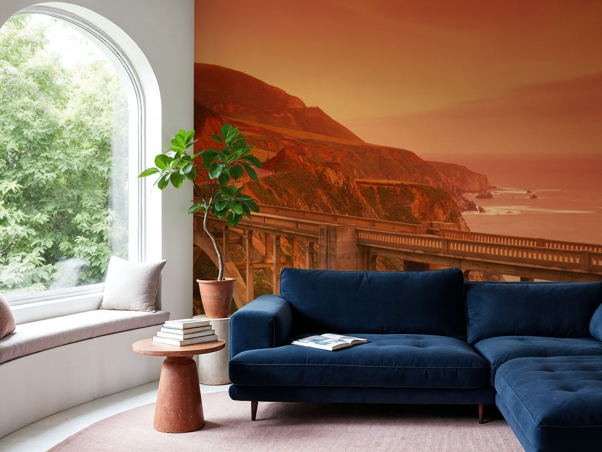 Golden Bridge Passage Mural Wallpaper - room preview 04