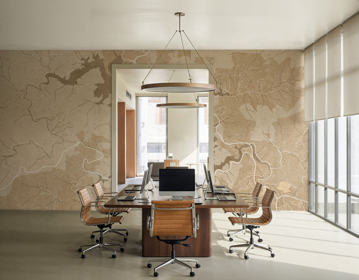 Lake Santeetlah Ochre Mural Wallpaper - room preview 04