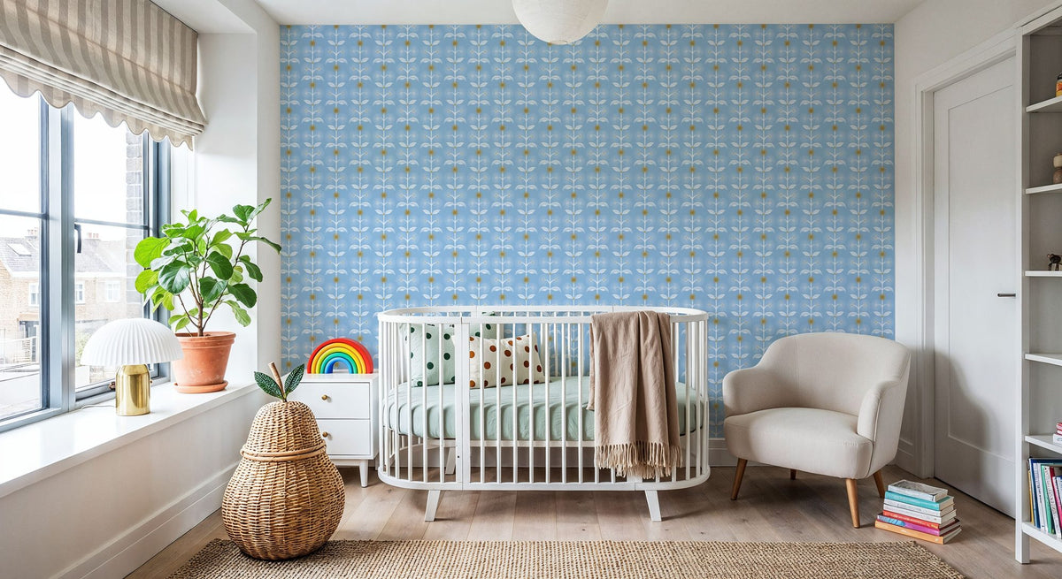 Helophite, Sky Blue Mural Wallpaper - room preview 04