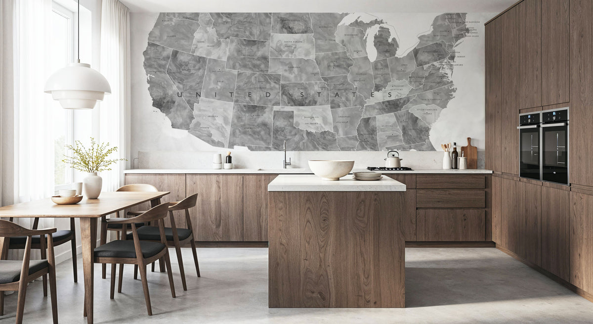 US State Map - Jimmy Wash Mural Wallpaper - room preview 04