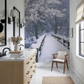 Winter Bridge Serenity Mural Wallpaper - room preview 04