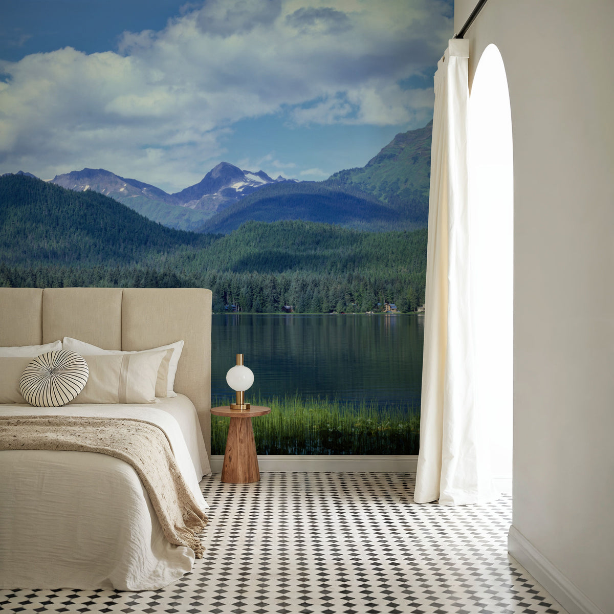 Crystalline Alpine Mirror Mural Wallpaper - room preview 04