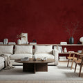 Subtle Plaster Wall, Cherry Red Mural Wallpaper - room preview 04