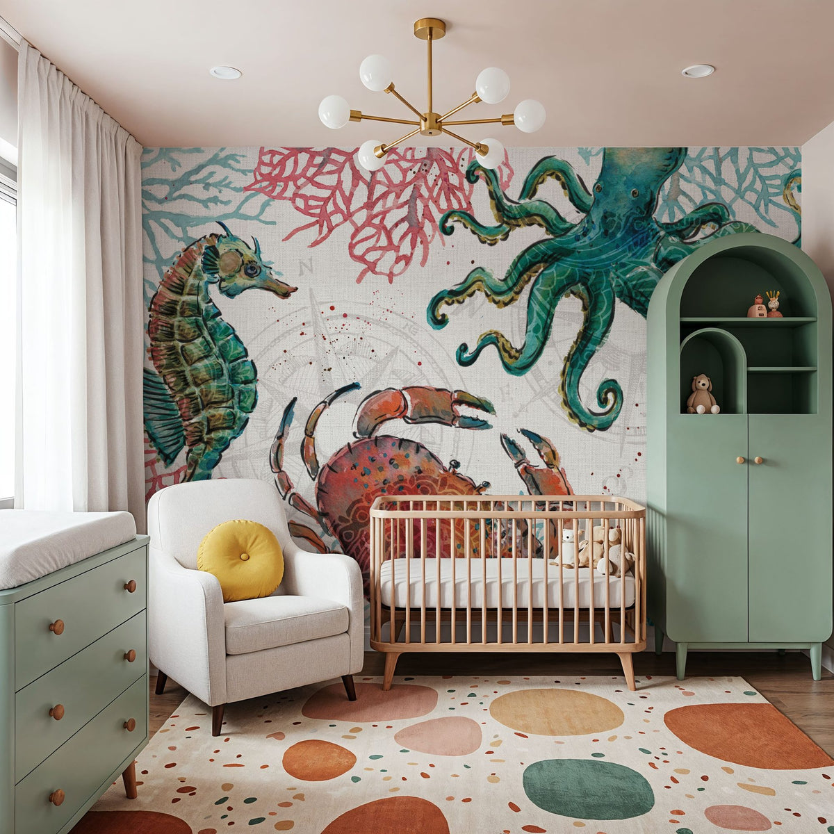 Ocean Finds Mural Wallpaper - room preview 04