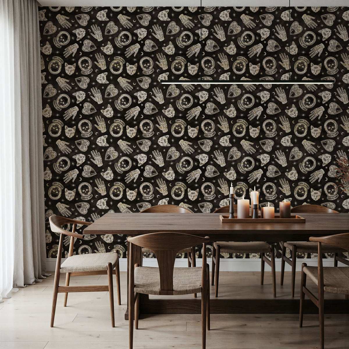 Symbolic Halloween Black Mural Wallpaper - room preview 04