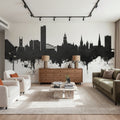 Sheffield England Skyline Black & White Mural Wallpaper - room preview 04