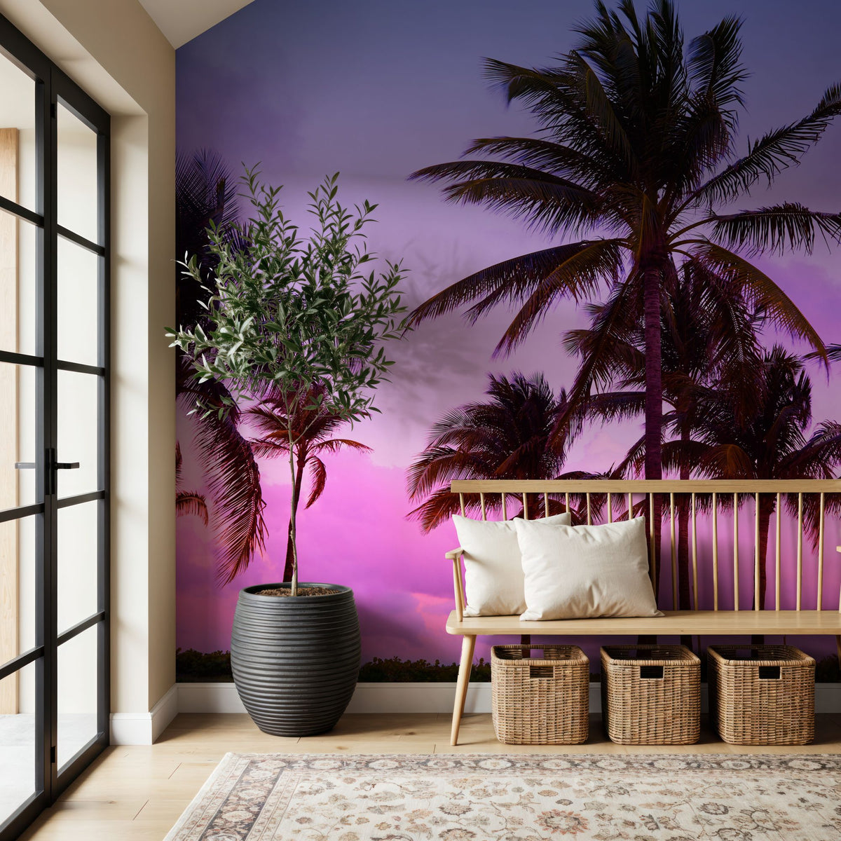 Palm Trees in Miami South Beach Mural Wallpaper - room preview 04