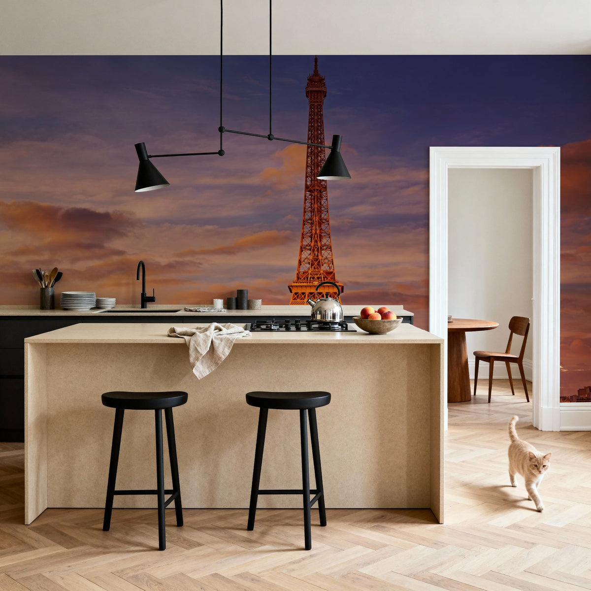 Eiffel Tower At Sunset Mural Wallpaper - room preview 04