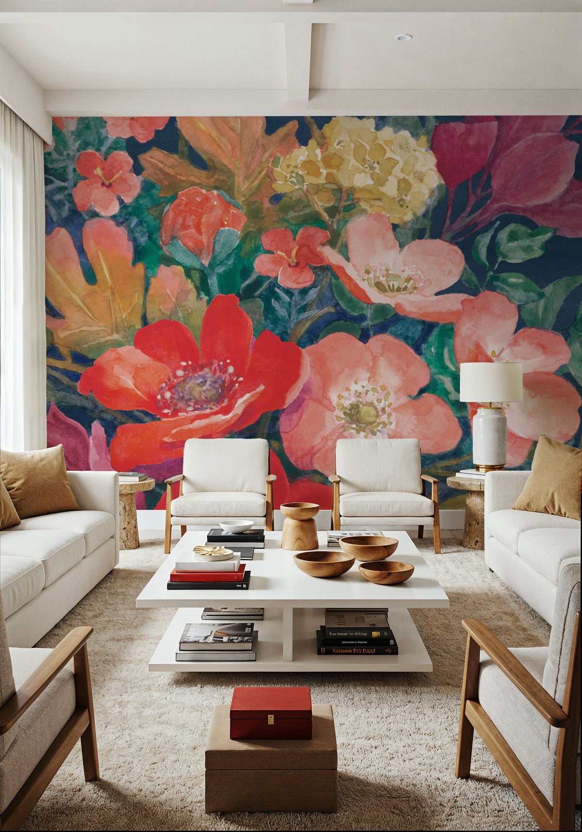 Floral Drama VI Mural Wallpaper - room preview 04