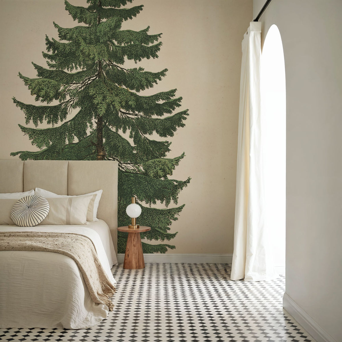 Winter Pine Tree Mural Wallpaper - room preview 04