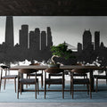 Seoul Skyline Black & White Mural Wallpaper - room preview 04