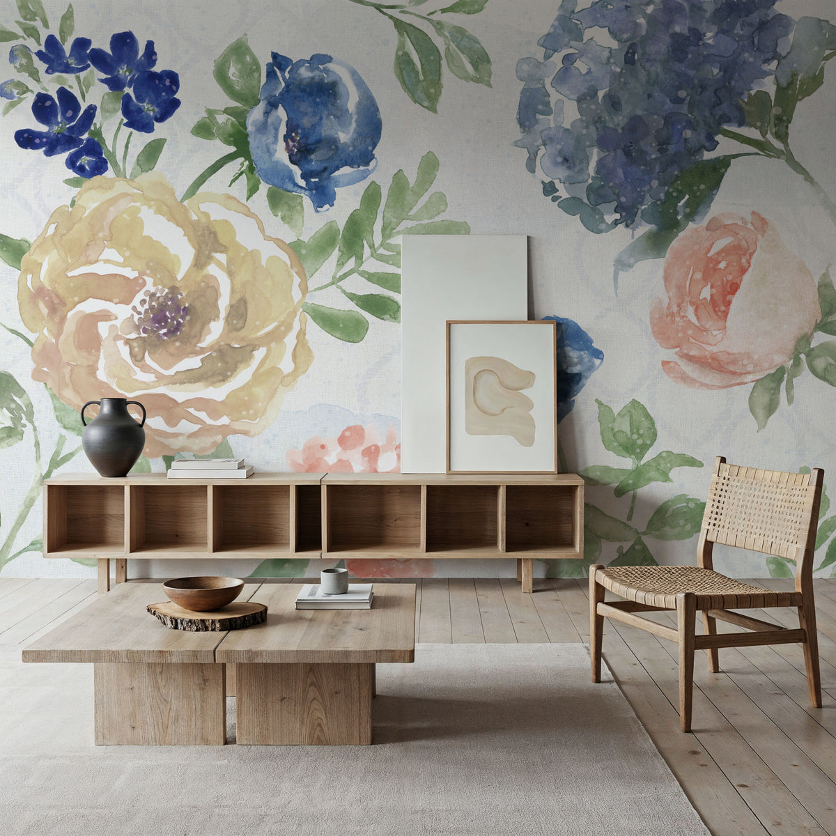 Botanical Coast White Mural Wallpaper - room preview 04
