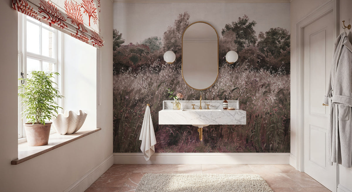 Meadow Whisper, Fall Red Mural Wallpaper - room preview 04