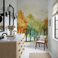 Watercolor Fall Mural Wallpaper - room preview 04