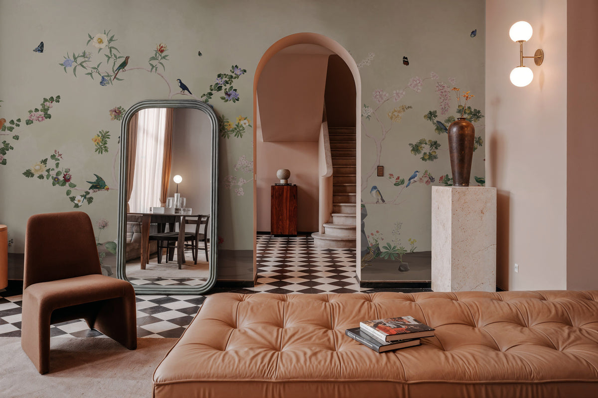 Birds in the Garden Green Mural Wallpaper - room preview 04