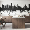 Honolulu Hawaii Skyline Black & White Mural Wallpaper - room preview 04