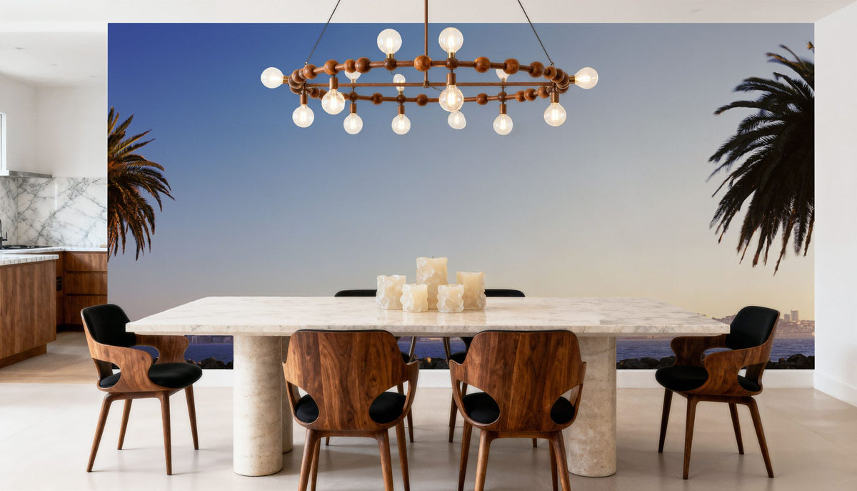 Tropical Urban Twilight Mural Wallpaper - room preview 04