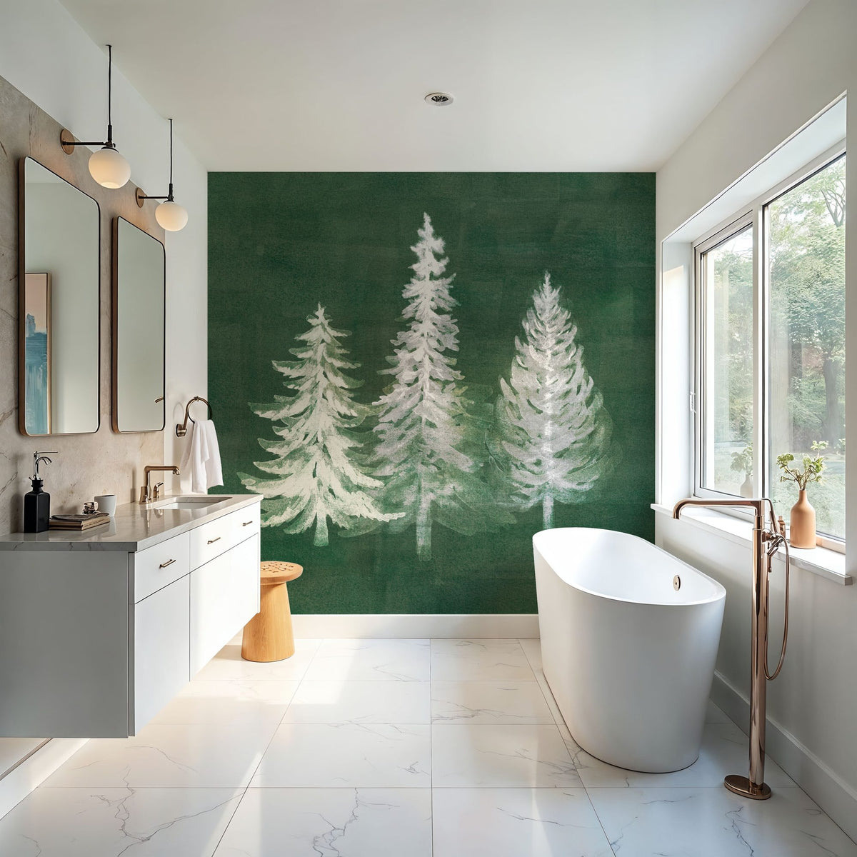 Wooded Winter Mural Wallpaper - room preview 04
