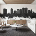West Palm Beach Florida Skyline Black & White Mural Wallpaper - room preview 04