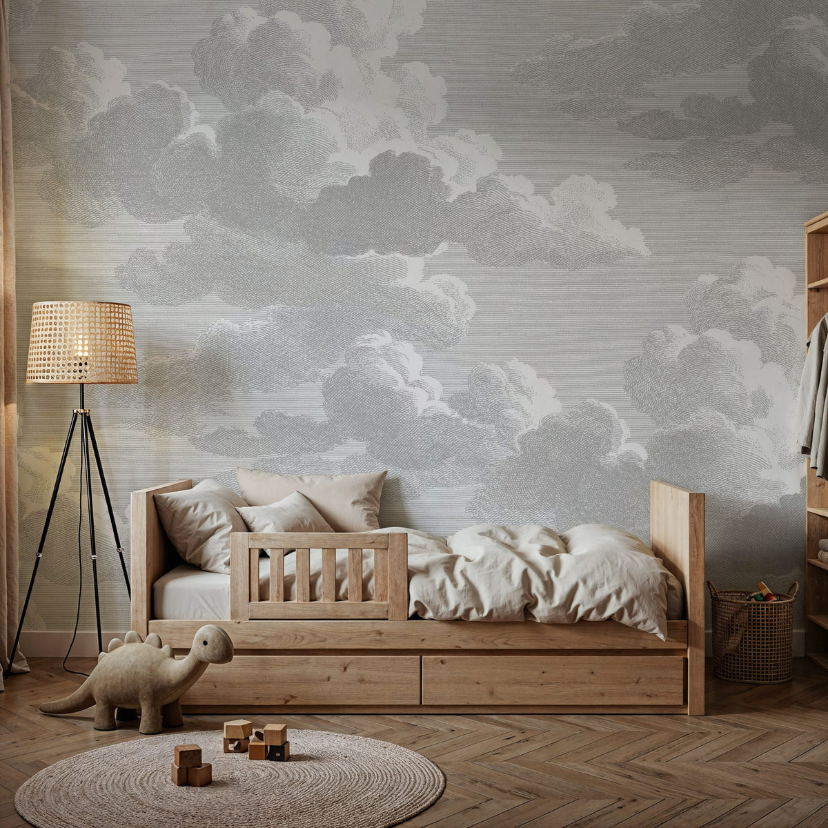Intaglio Clouds, Rainy Day Mural Wallpaper - room preview 04