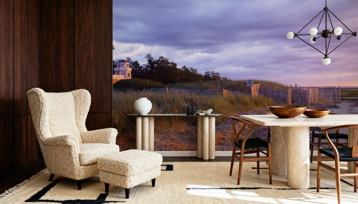 Sunset Cottage Path Mural Wallpaper - room preview 04