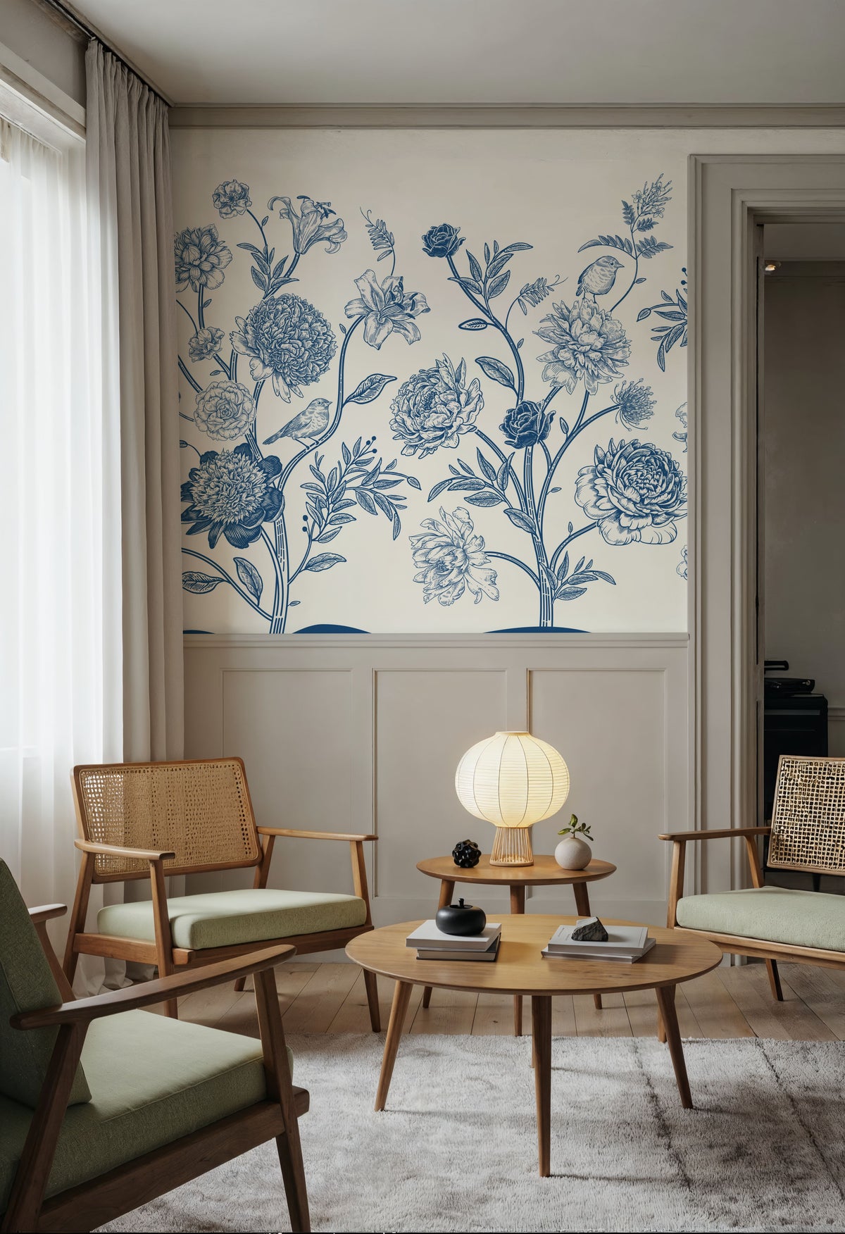 Proud Victorian Flowers Mural Wallpaper - Light Tone - room preview 04