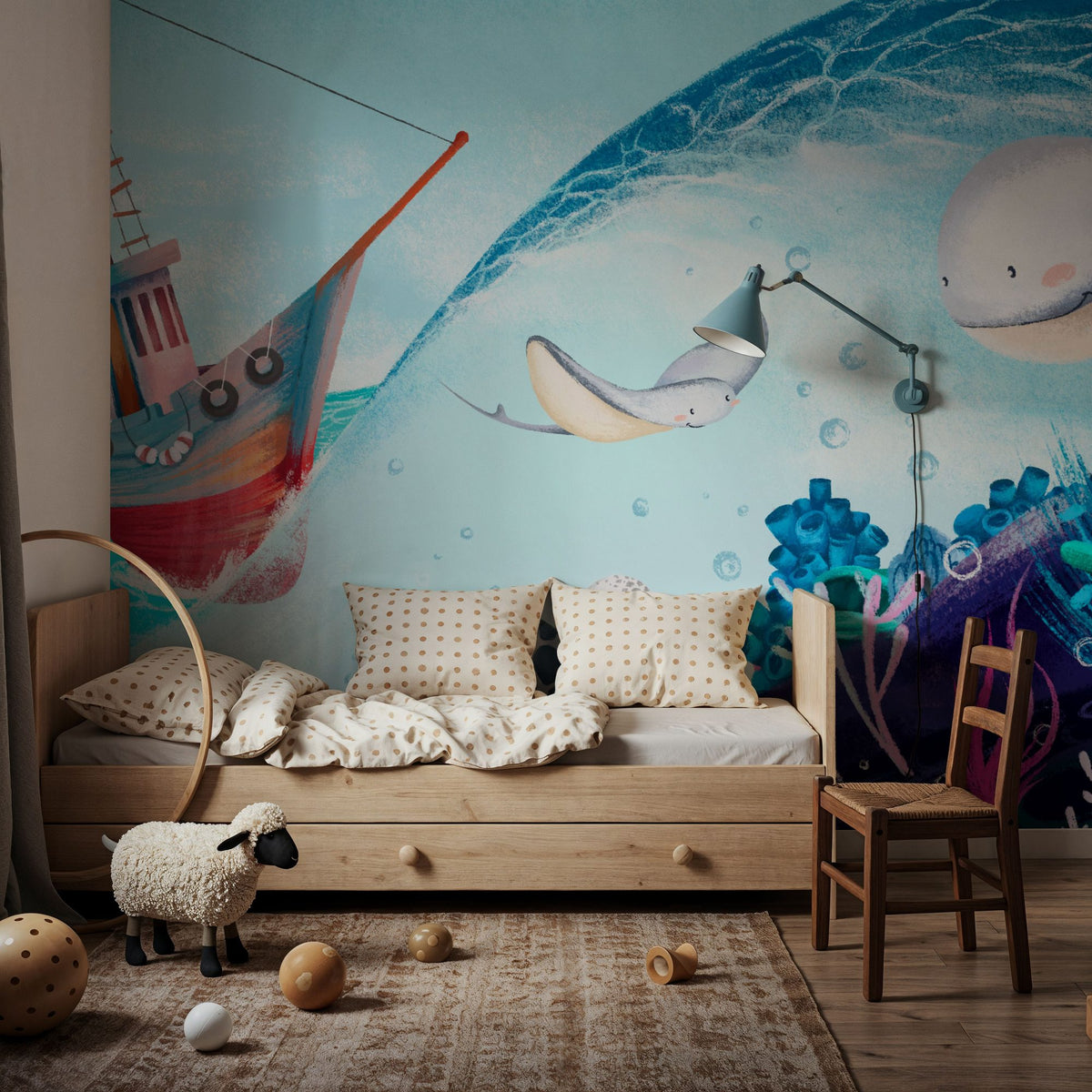 Turtle Bay Friends Mural Wallpaper - room preview 04