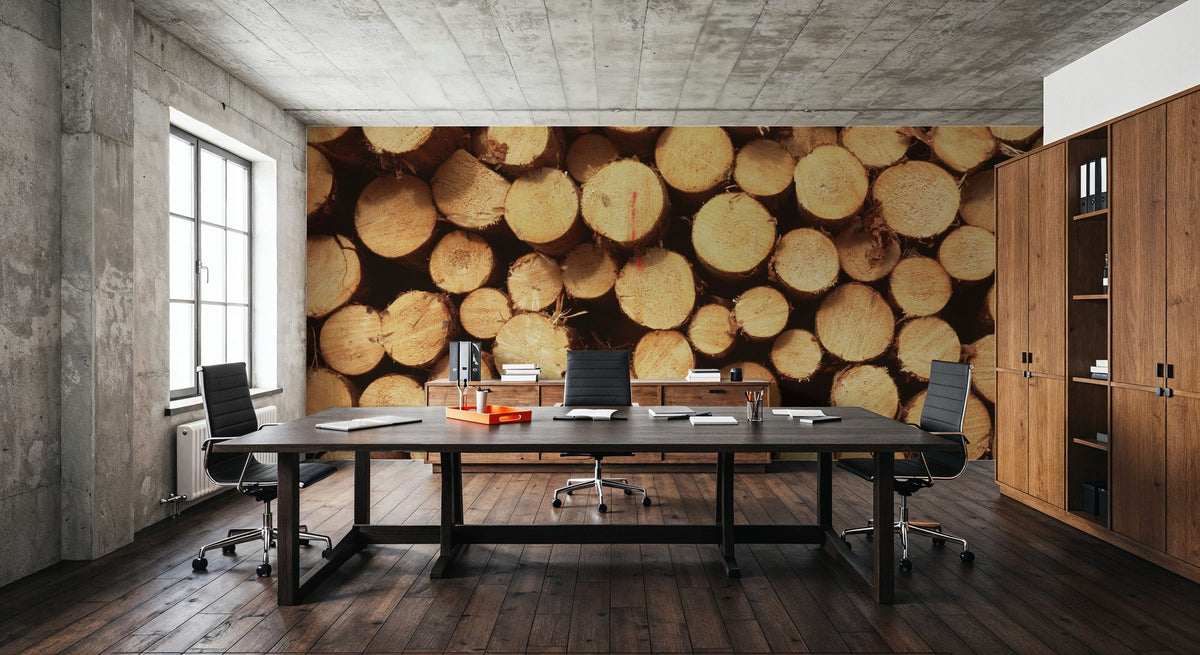 Timber Rounds Mural Wallpaper - room preview 04