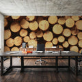 Timber Rounds Mural Wallpaper - room preview 04