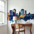 Hobart Australia Skyline Blue & Bronze Mural Wallpaper - room preview 04